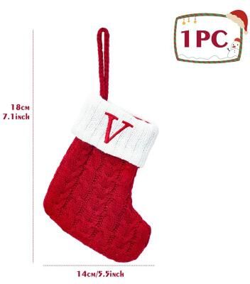 Uplift Treasures Personalized Christmas Knit Stocking With Snowflake Design v