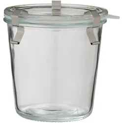 IB Laursen Glasbehälter mit Glasdeckel und Metallclips, luftdicht, 15,5 cm, Ø 10,7 cm, 750 ml