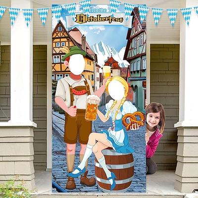 Oktoberfest-Partydekorationen, Oktoberfest-Fototürbanner, Hintergrund-Requisiten, großes Stoff-Fototürbanner für Oktoberfest-Partydekorationen, lustiges Oktoberfest-Spielzubehör, 1,80 x 0,90 m