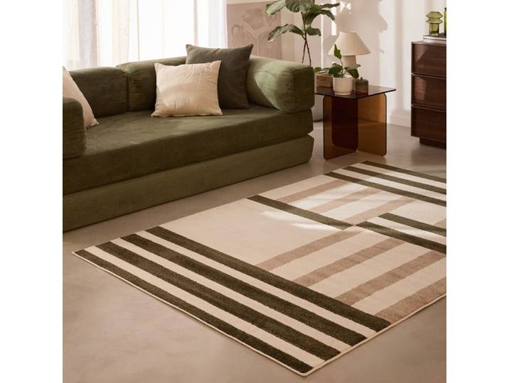 Tapis Salon - Nazar Rugs - Santal - Poils Court - Géométrique - Vert - 150x220 cm
