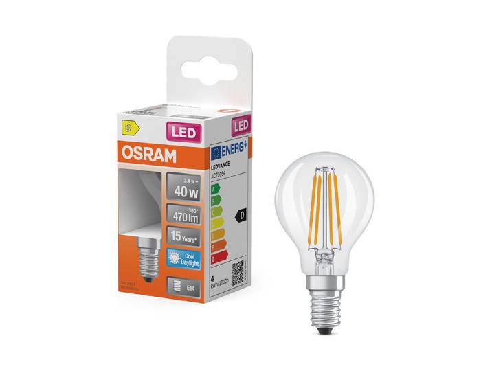 LED Clp40 3,4W 865 fil E14