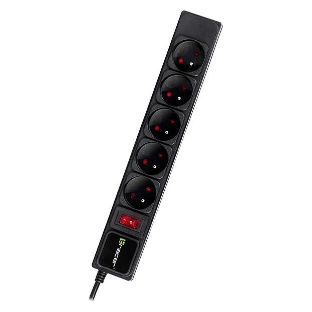 Tracer Tra Überspannungsschutz PowerGear 5 m schwarz (5 Steckdosen) (5x, Typ 23, 5 m) (TRALIS47138)