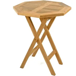 VCM, Gartentisch + Balkontisch, Balkontisch Gartentisch Beistelltisch Teakholz klappbar behandelt Ø60cm (60 x 75 cm)