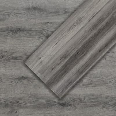 Costway 2 Pieces Floor Tile Vinyl Flooring Waterproof Vinyl Plank Flooring-Gray