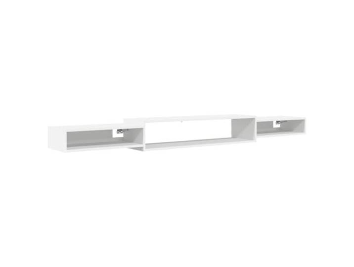 QINXIXINAIXI Wandmontierter TV-Schrank Weiß 220 x 28 x 21 cm Holzwerkstoff Offenes Design, Wandmontage, Holzwerkstoff, feuchtigkeitsresistent, verformungsresistent, einfache Reinigung, platzsparend