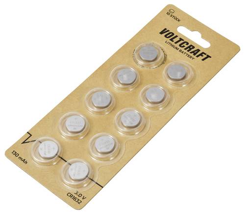 VOLTCRAFT Knopfzelle CR1632 3V 10 St. 130 mAh Lithium VC-11887465