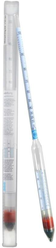 Vina Alkoholmeter mit Thermometer 30 cm 0 - 100 %