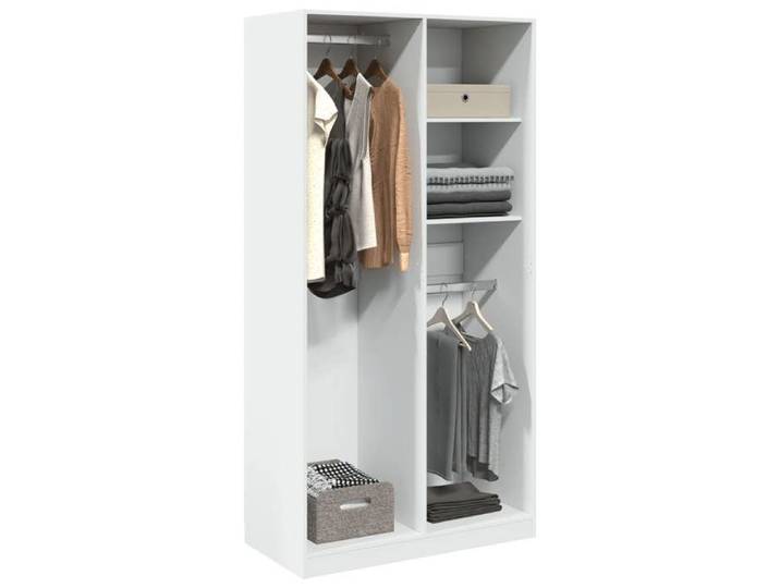 NEW 2026  Garde-robe/ARMORIE HAUTE Pour chambre Blanc 100x50x200 cm Bois d'ingénierie L4915