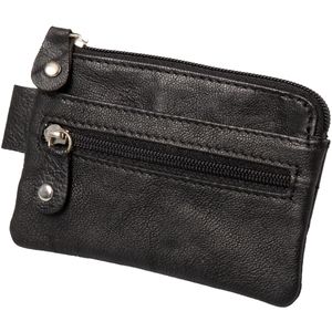 Alassio Schlüsseltasche 42247, schwarz, mit 2 Fächern, aus Echt Leder