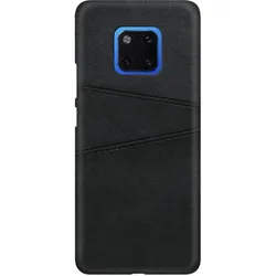 Screenguard Huawei Mate 20 Pro CardCaddy Leder Backcase mit Kartenfächern (Huawei Mate 20 Pro), Smartphone Hülle, Schwarz