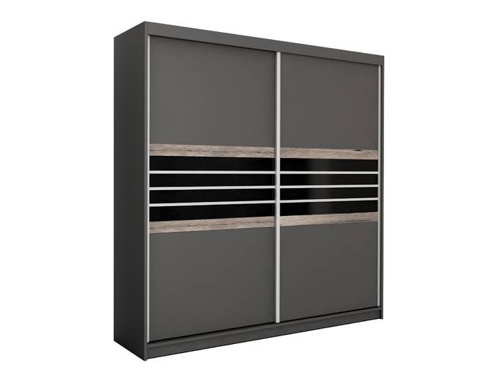 Masseno Schiebetürenschrank RIVEN 203/215/61cm 2-türig Braun