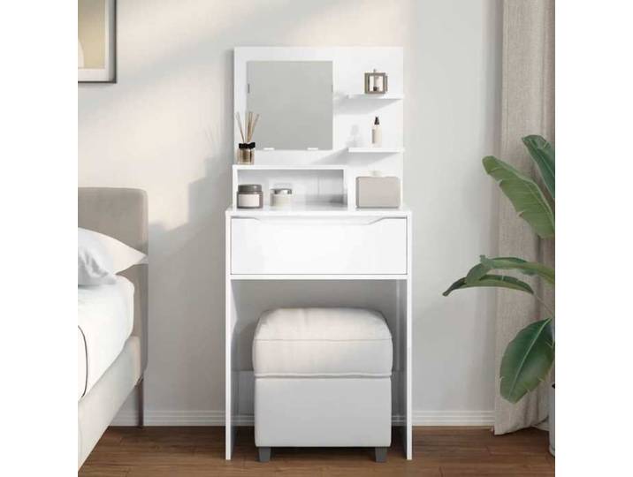 (NEW 2026)Coiffeuse maquillage - CLOUD - Meuble de Chambre - 1 Personne - avec tiroir Blanc brillant 1744522