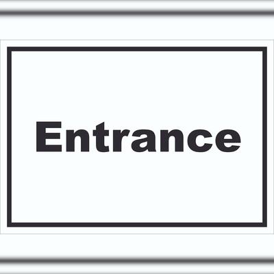 HB-Druck Entrance Schild mit Text Eingang waagerecht A4 (210x297mm)