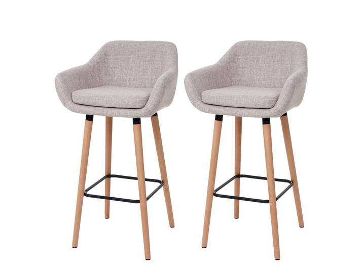 BARHOCKER Hellgrau 2er-Set