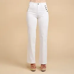 SCHIFFHAUER MUNICH® Jeans Happiness Zierknöpfe weites Bein
