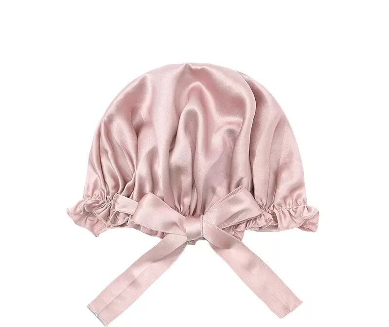INF 19 Momme Seidenschlafhaube mit verstellbaren Bändern – Komfort und Schutz für Ihr Haar Rosa