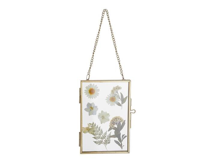 Bilderrahmen Aluminium, vergoldet Glas Trockenblumen Gold/Gold 11 x 16cm