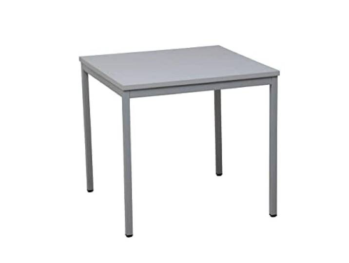 Schrank & Stuhl Mehrzwecktisch – Bürotisch mit Holztischplatte und verstellbaren Füßen, quadratischer Schreibtisch, einfache Montage und leicht zu reinigen, 80 x 80 cm, Grau