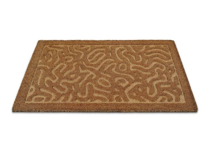Fussmatte WECON HOME Desert Doodle , beige (natur), B:40cm H:14mm L:60cm, Kokos, Teppiche, Fussmatte, Kokos, pflegeleicht, rutschfest, abstraktes Design, Schmutzfangmatte