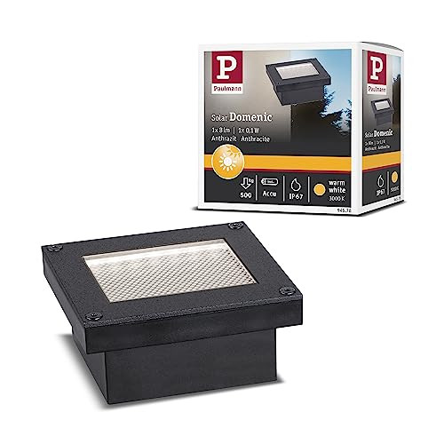 Paulmann Solar LED inbouwspot Domenic zwart warm wit
