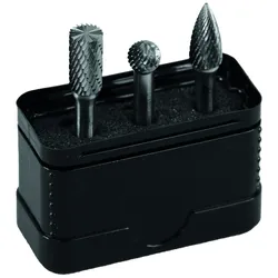 PROJAHN HM Frässtifte-Set, 3tlg. in Kunststoffpack Form B, D, G  Kopfdurchmesser...