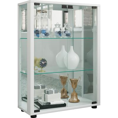 Standvitrine VCM "Glas Stand Vitrine Sammelvitrine Sintalo Spiegel", weiß, B:60cm T:25cm, Obermaterial: 100% Holz Wood., Schränke, Standvitrine