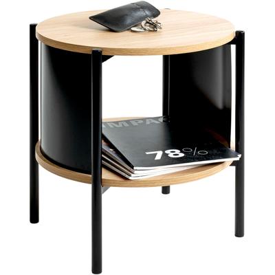 Beistelltisch HAKU "Nachtkonsole, Sofatisch, Wohnzimmertisch", schwarz (schwarz, schwarz, braun), B:44cm H:44cm T:44cm, Tische, Beistelltisch, rund - aus MDF Braun - Ø/H 44/44 cm