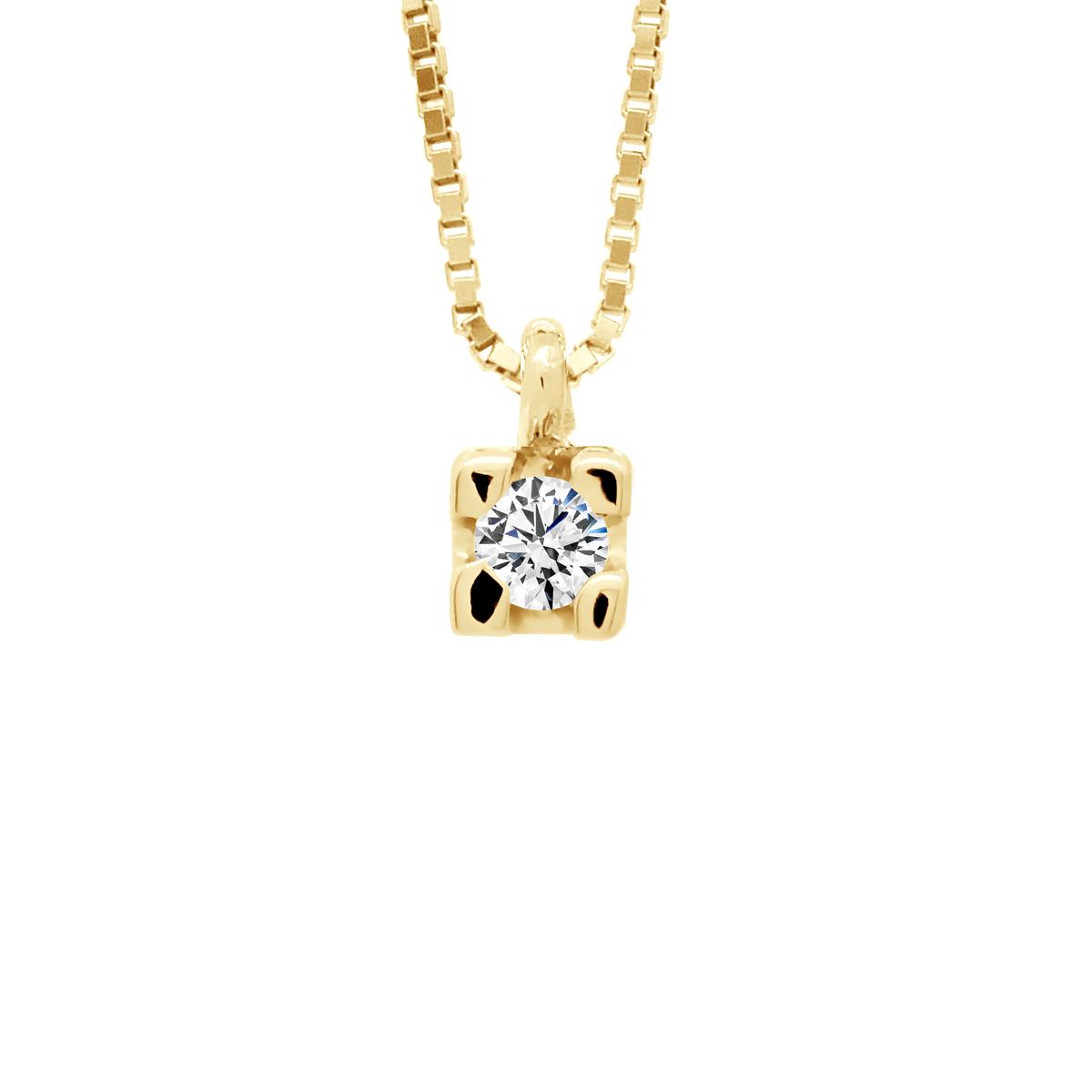 Ketting Diamond Solitaire 0030 Cts Yellow Gold