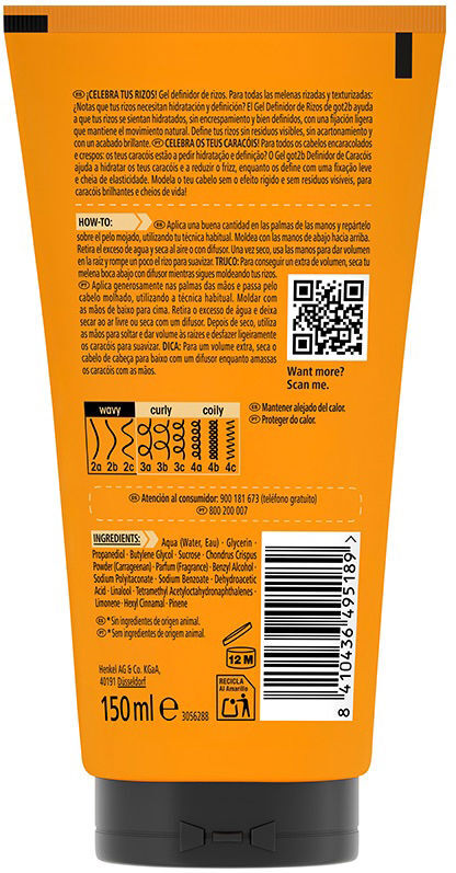 Schwarzkopf Mass Market Gel definidor de cachos GOT2B Curlz 150 ml