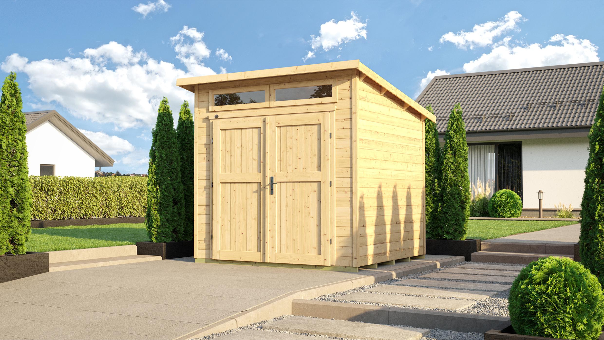 weka Gartenhaus Limmen 264, 21 mm, Doppeltür - B x T x H - 263.00 x 285.00 x 239.00 - Naturbelassen