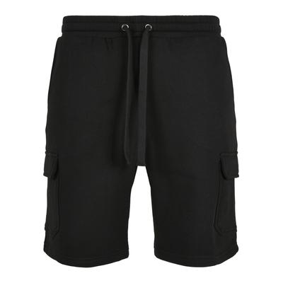 Sweatshorts URBAN CLASSICS "Urban Classics Herren Organic Cargo Sweatshorts", Herren, Gr. L, US-Größen, schwarz, 100% Baumwolle, unifarben, normal, Hosen Sweatshorts