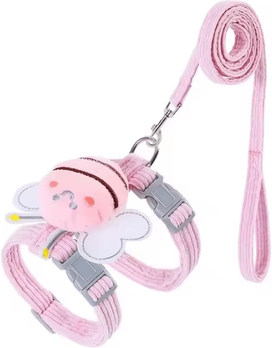 Inspire Curations Cartoon Bee Cat Harness, Leash & Collar Set pink s (1.5 4kg Of Pet)