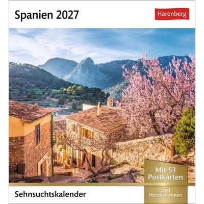 Spanien Sehnsuchtskalender 2027 - Wochenkalender mit 53 Postkarten