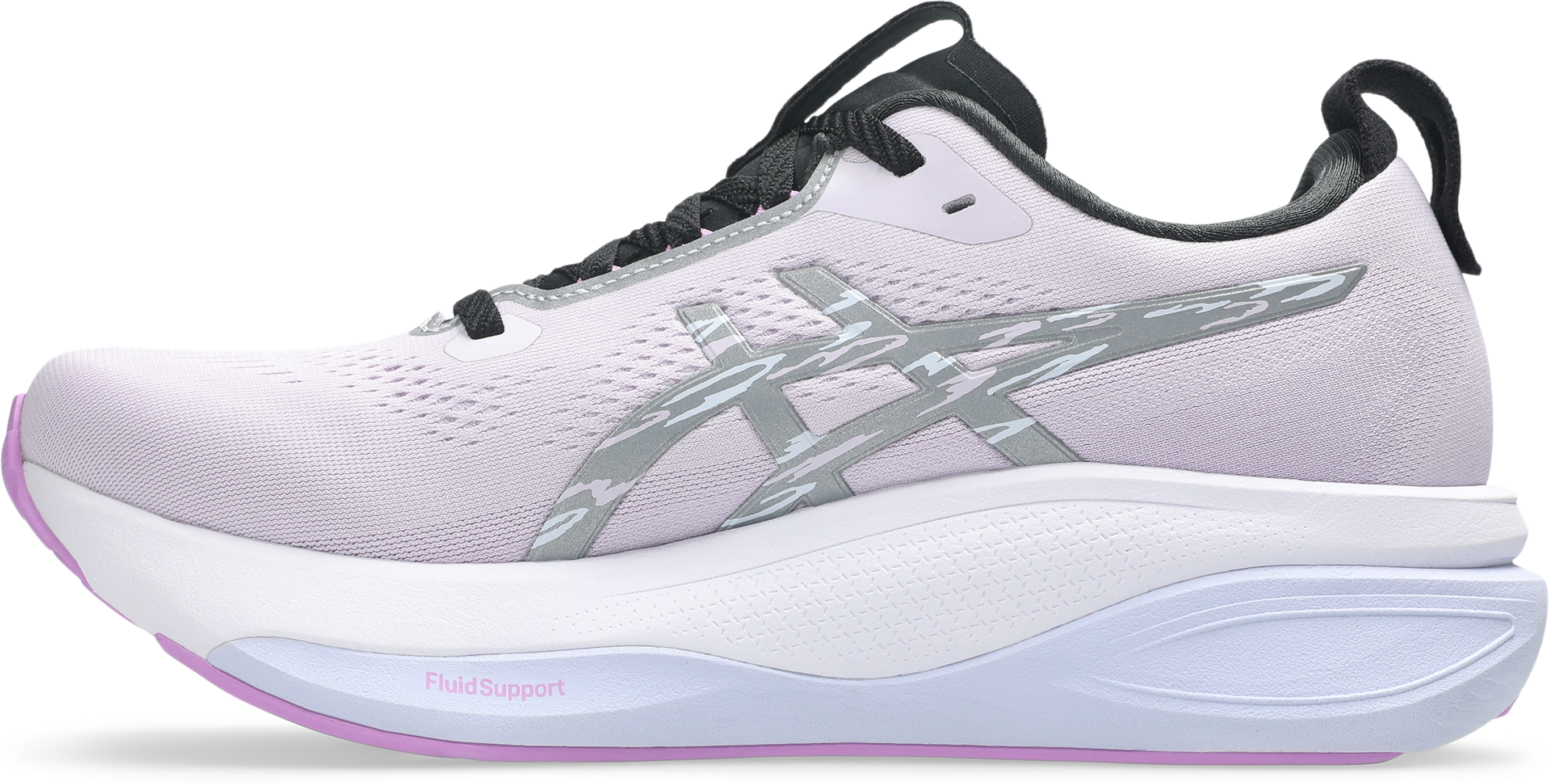 Laufschuh ASICS "GEL-KAYANO 33 LITE-SHOW", Damen, Gr. 43,5, lite, show, lavender glow, Synthetik, Schuhe Laufschuh, für mehr Stabilität - mit reflektierenden Details lite, show, lavender glow 43,5
