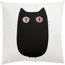 KISSENBEZUG Schwarze Katze Illustration 40/40 cm