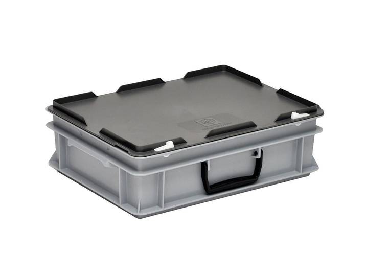 Stapelbox Utz RAKO 400x300x132 , grau, B:40cm H:13,2cm T:30cm, Aufbewahrungsboxen, Stapelbox