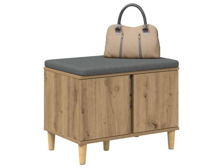 Banquette de hall - Brun - Banc d'entrée - Pour intérieur - Chêne Artisanal - 60x38x46 cm 6565