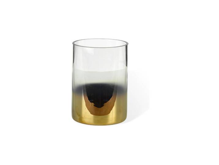 Petit bougeoir en verre doré Hurricane