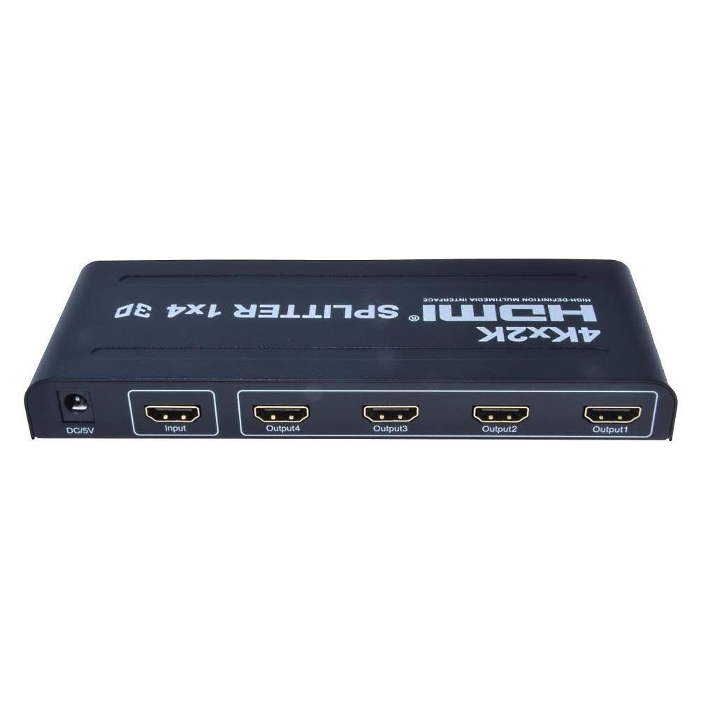 PremiumCord HDMI splitter 1-4 porty, kovové pouzdro, 4K, FULL HD, 3D (KHSPLIT4B)