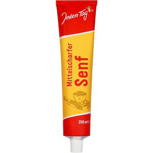 JedenTag Senf mittelscharf, fein, ohne Konservierungsstoffe, in der Tube, 200 ml