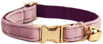Uplift Essentials Custom Engraved Velvet Safety Cat Collar lavender l