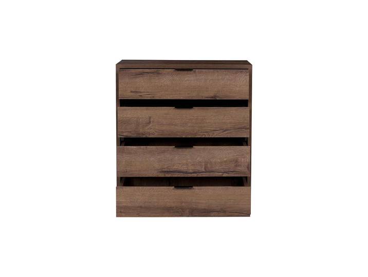 BEAUTYSOFA Kommode DEVON Sideboard mit 4 Schubladen, Eiche Monastery und Schwarz Hochglanz