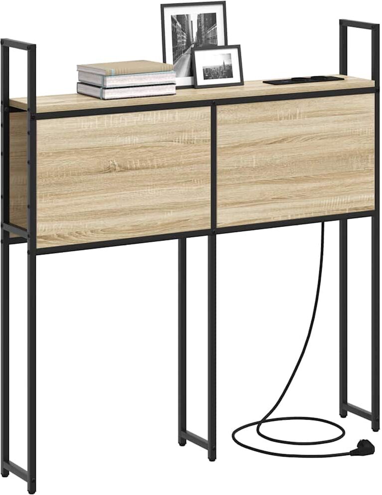 vidaXL Headboard de Rangement avec Station de Charge Chêne sonoma