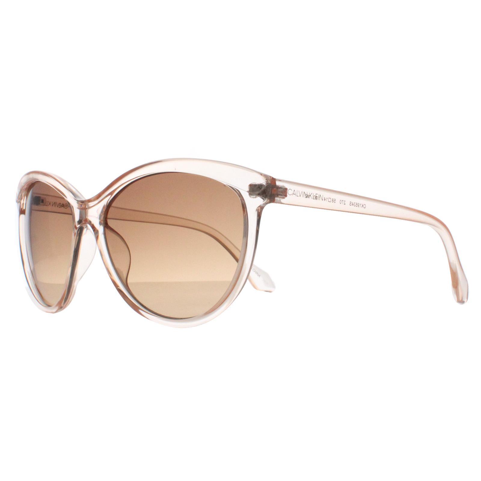 Calvin Klein Cat Eye Dames Kristal Beige Bruin Gradiënt CK19534S