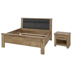 Doppelbett Bettgestell mit teilmassiver Oberfläche im Landhausstil