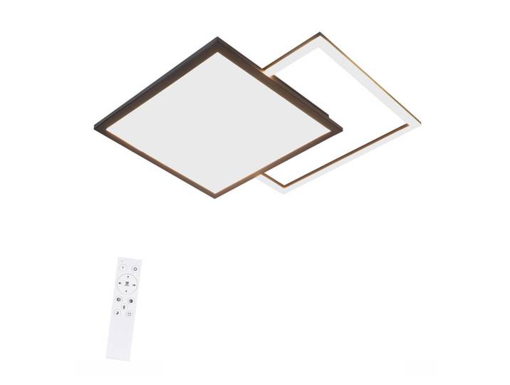 Nettlife Led-Deckenleuchte Carl 53/53/5 cm, Schwarz, Metall, LED integrated, 53x5x53 cm, Lampen & Leuchten, LED Beleuchtung, LED-Deckenleuchten
