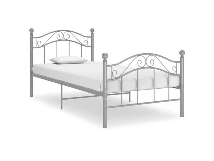 Superbe© Lit adulte-Enfant - Chambre Cadre de lit Gris Métal 90x200 cm (matelas pas inclus) - 4974