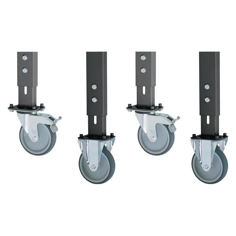 RAU Rollensatz 2 Bock-/2 Lenkrollen m. Feststeller Rollen-Ø 125 mm für Werktische Höhe 760-1080 mm (640 mm) (09-RS125MPHV-2LF-2B-51356)