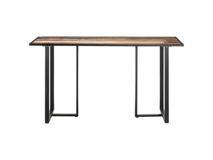 YUTAASU Esstisch 140 cm Recyceltes Massivholz Pulverbeschichtete Eisenbeine, Stabil, Einzigartige Maserung, Für Esszimmer
