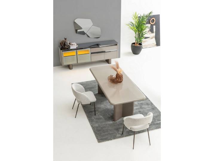 JVmoebel Esszimmer-Set JVMoebel Esszimmer Set in Grau mit Esstisch und Stühlen, (7-St., Esszimmer-Set, Küchen-Set), Made in Europa